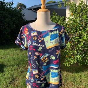 Modcloth ‘Delightful Demeanor’ Travel Print top